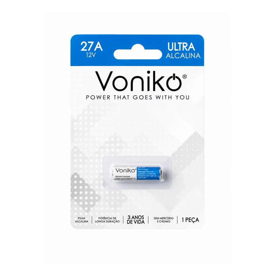 Baterias Especiais — 27A · Cartela com 1 unidade (1B) · 12 V