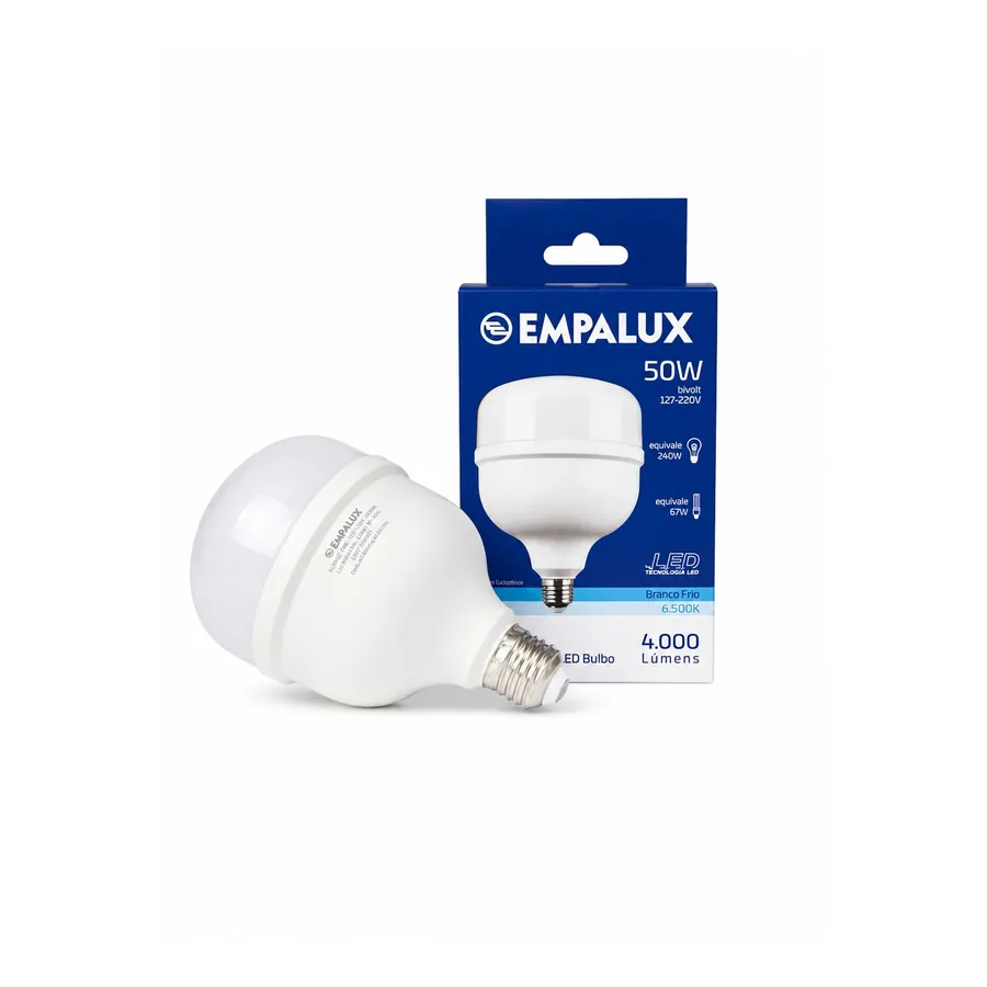 Lâmpada LED Bulbo — 50 W · 6500K · Bivolt (127–220 V)