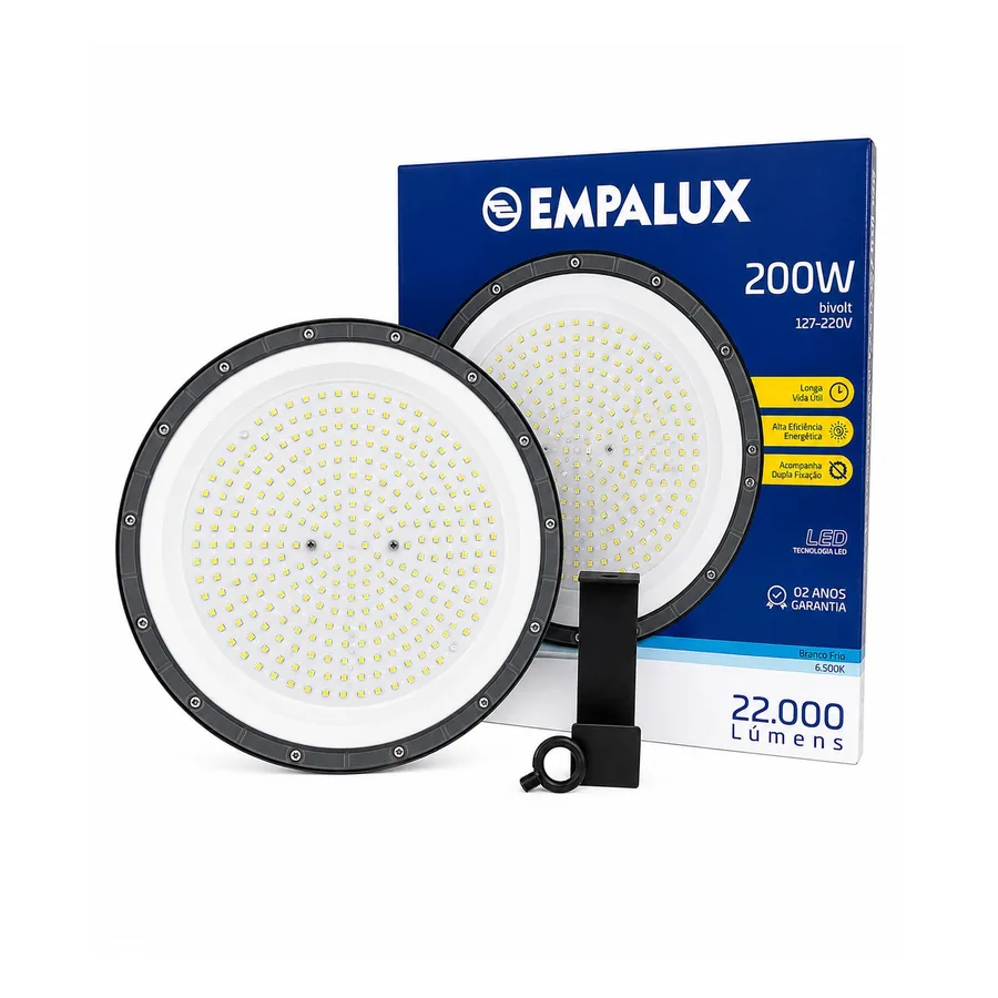 Luminária Industrial LED High Bay — 200 W · 6500K · Bivolt (127–220 V)